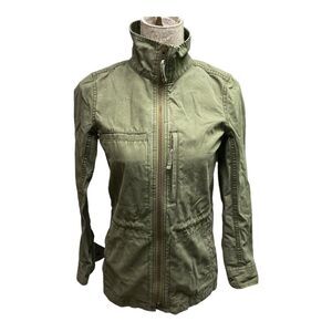 Madewell Passage Utility Cargo Jacket Size XS Olive Army Green 100% Cotton